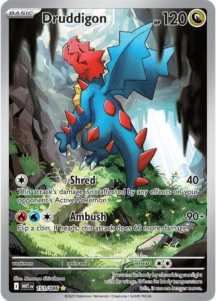 Druddigon #151/086 Holofoil Pokémon card from White Flare