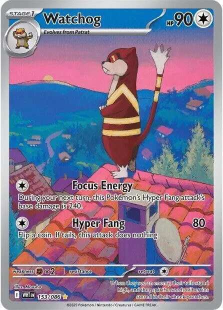 Watchog #153/086 Holofoil Pokémon card from White Flare