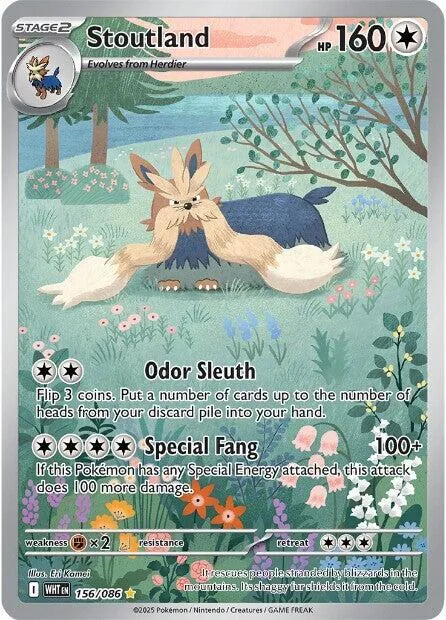 Stoutland #156/086 Holofoil Pokémon card from White Flare