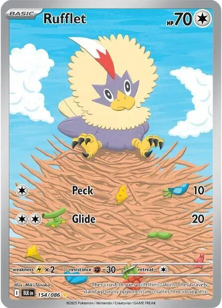 Rufflet #154/086 Holofoil Pokémon card from Black Bolt