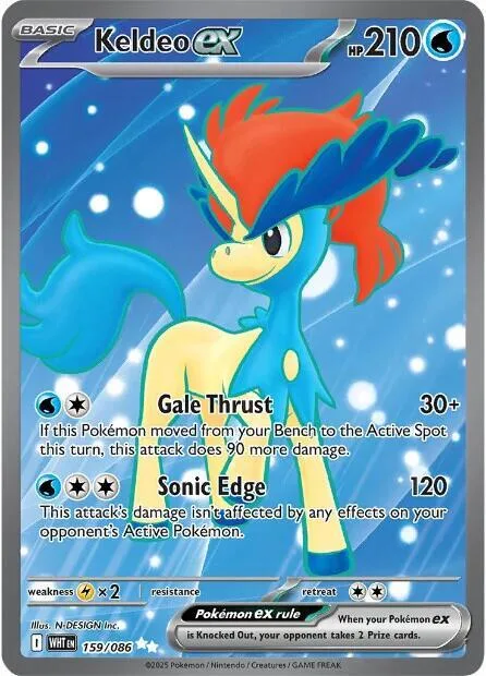 Keldeo ex #159/086 Holofoil Pokémon card from White Flare