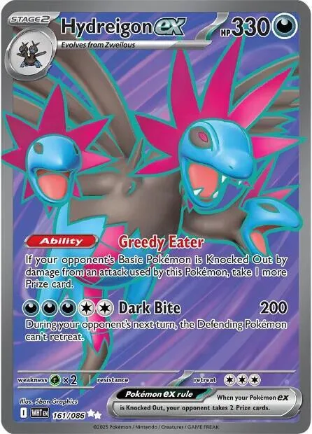 Hydreigon ex #161/086 Holofoil Pokémon card from White Flare