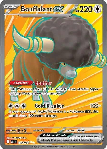 Bouffalant ex #162/086 Holofoil Pokémon card from White Flare