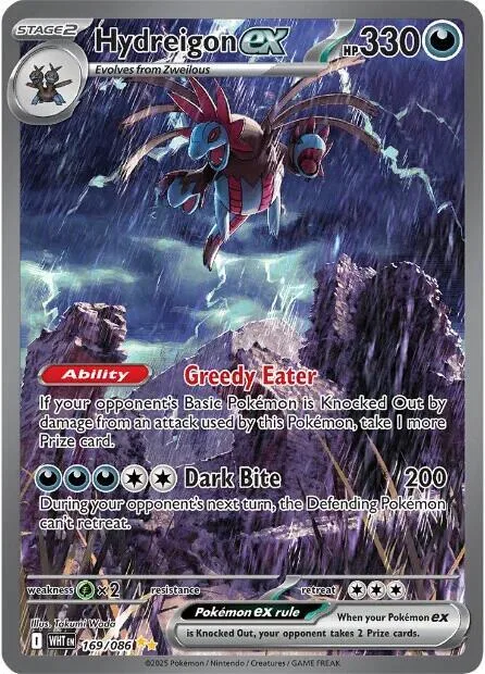 Hydreigon ex #169/086 Holofoil Pokémon card from White Flare