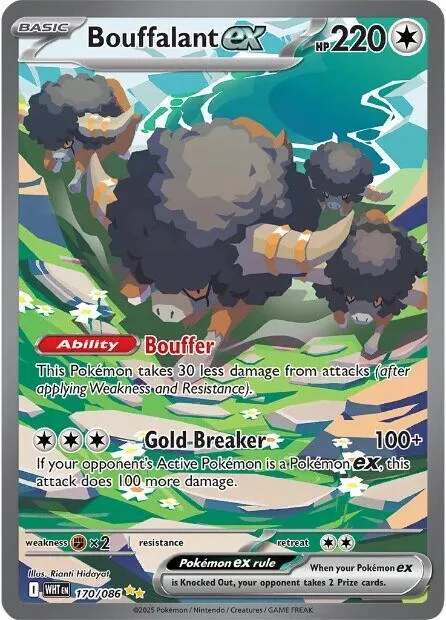 Bouffalant ex #170/086 Holofoil Pokémon card from White Flare