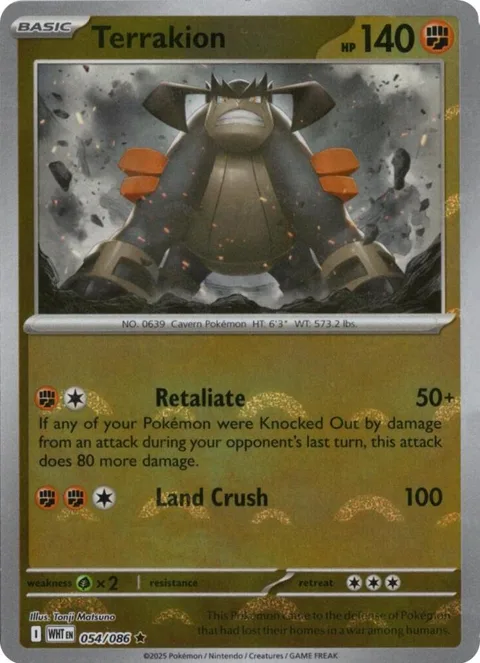 Terrakion Poke Ball Pattern #054/086 Holofoil Pokémon card from White Flare