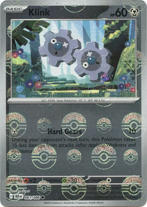Klink Poke Ball Pattern #061/086 Holofoil Pokémon card from Black Bolt