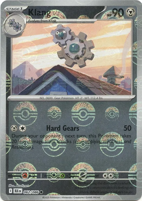 Klang Poke Ball Pattern #062/086 Holofoil Pokémon card from Black Bolt