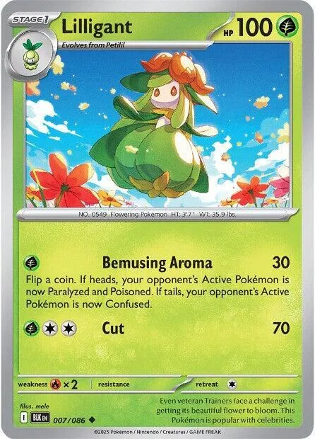 Lilligant #007/086 Pokémon card from Black Bolt