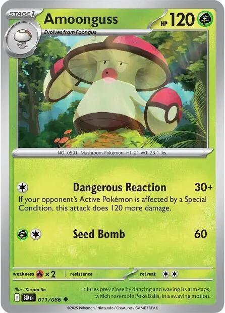 Amoonguss #011/086 Reverse Holofoil Pokémon card from Black Bolt