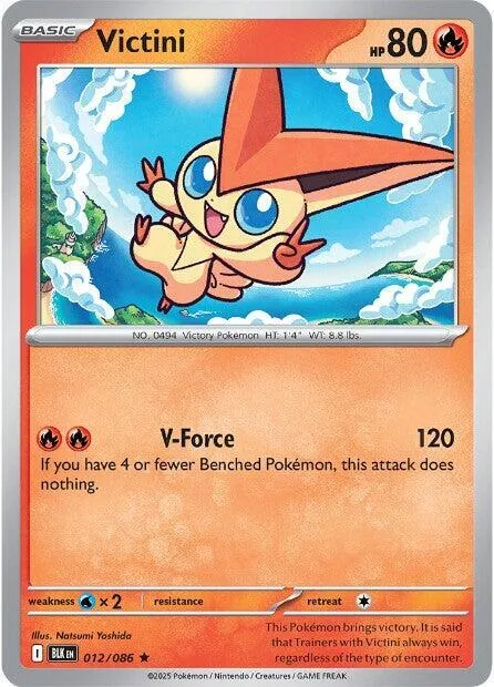 Victini #012/086 Reverse Holofoil Pokémon card from Black Bolt