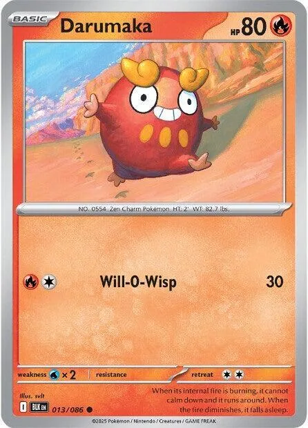Darumaka #013/086 Pokémon card from Black Bolt