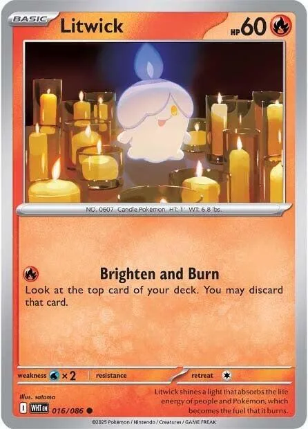 Litwick #016/086 Reverse Holofoil Pokémon card from White Flare