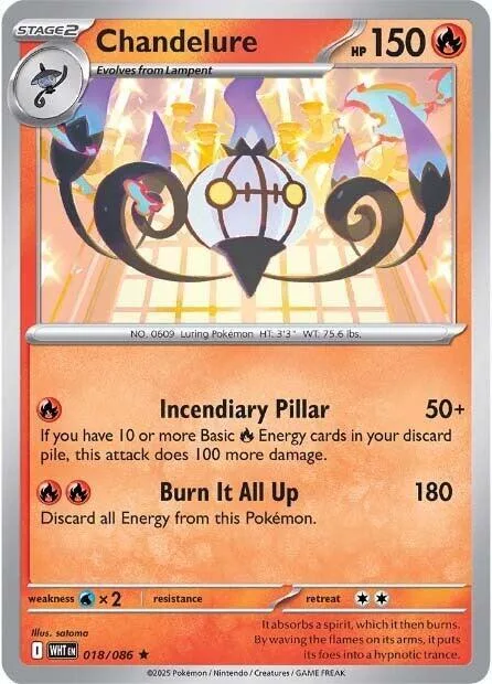 Chandelure #018/086 Reverse Holofoil Pokémon card from White Flare