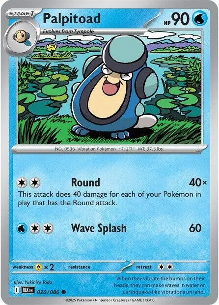 Palpitoad #020/086 Pokémon card from Black Bolt