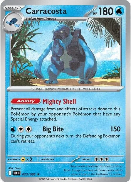 Carracosta #023/086 Reverse Holofoil Pokémon card from Black Bolt