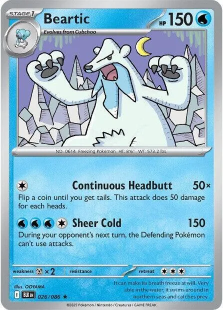 Beartic #026/086 Holofoil Pokémon card from Black Bolt