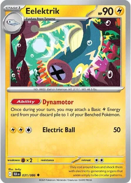 Eelektrik #031/086 Pokémon card from Black Bolt