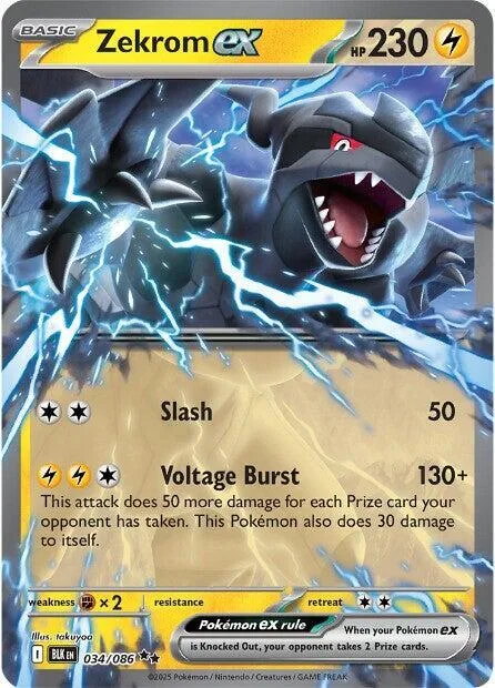 Zekrom ex #034/086 Holofoil Pokémon card from Black Bolt