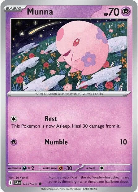 Munna #035/086 Pokémon card from Black Bolt