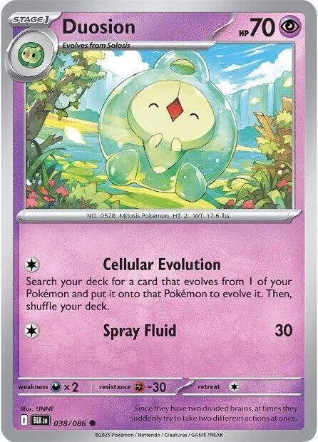 Duosion #038/086 Reverse Holofoil Pokémon card from Black Bolt