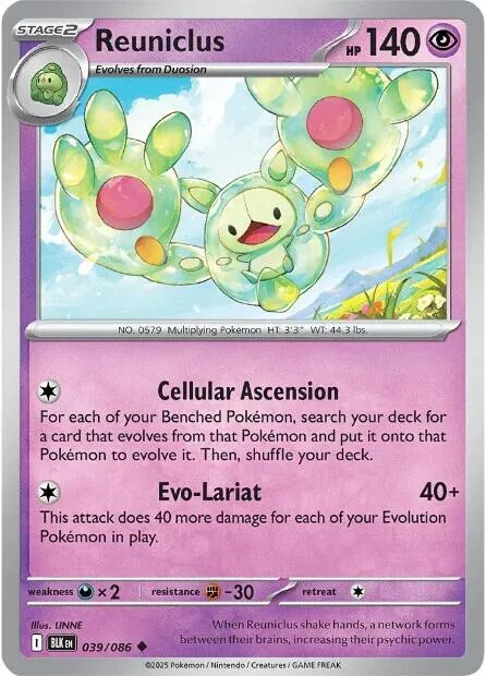 Reuniclus #039/086 Reverse Holofoil Pokémon card from Black Bolt