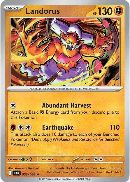 Landorus #053/086 Holofoil Pokémon card from Black Bolt