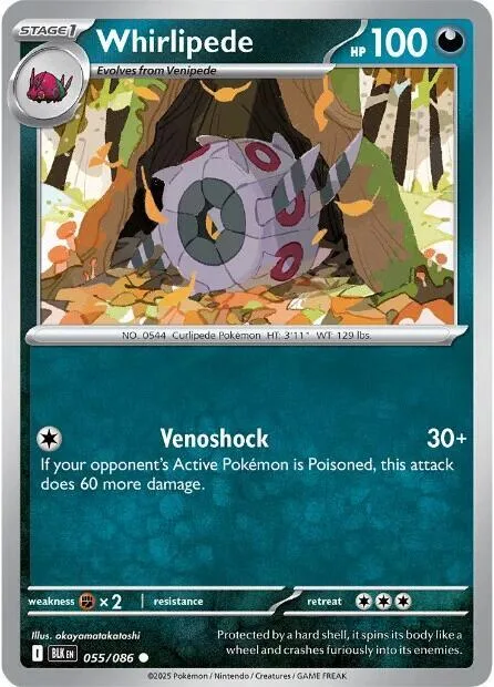 Whirlipede #055/086 Pokémon card from Black Bolt
