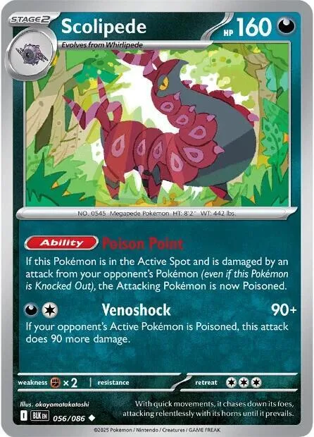 Scolipede #056/086 Pokémon card from Black Bolt