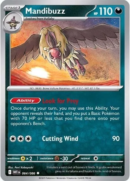 Mandibuzz #064/086 Pokémon card from White Flare