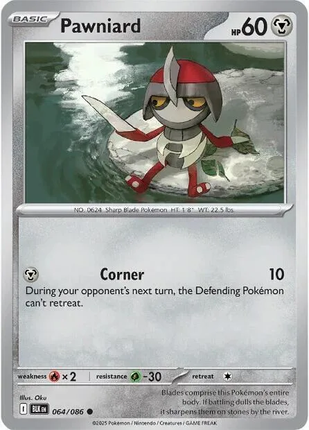 Pawniard #064/086 Reverse Holofoil Pokémon card from Black Bolt