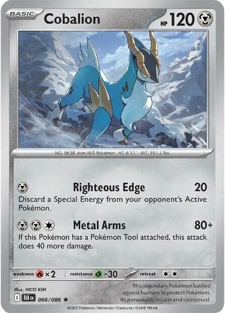 Cobalion #066/086 Reverse Holofoil Pokémon card from Black Bolt