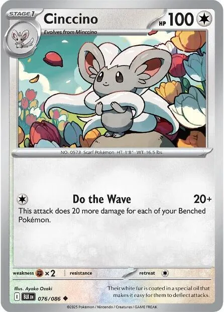 Cinccino #076/086 Pokémon card from Black Bolt