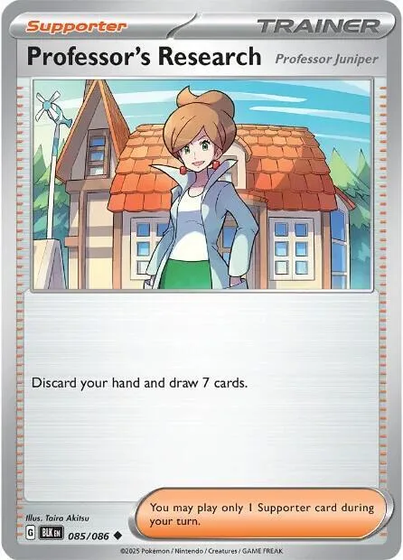 Professor's Research [Professor Juniper] #085/086 Pokémon card from Black Bolt