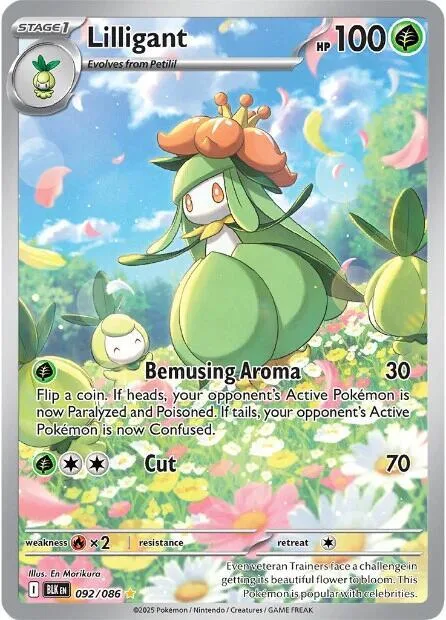 Lilligant #092/086 Holofoil Pokémon card from Black Bolt