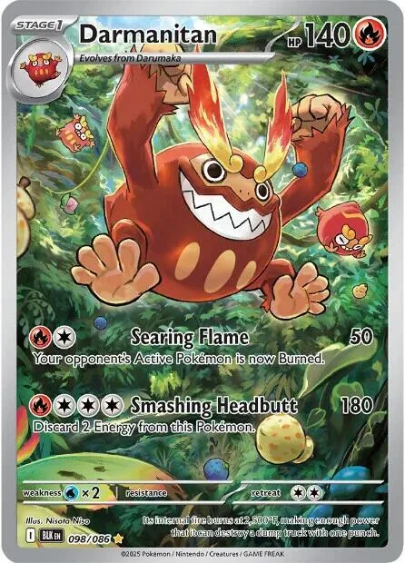 Darmanitan #098/086 Holofoil Pokémon card from Black Bolt