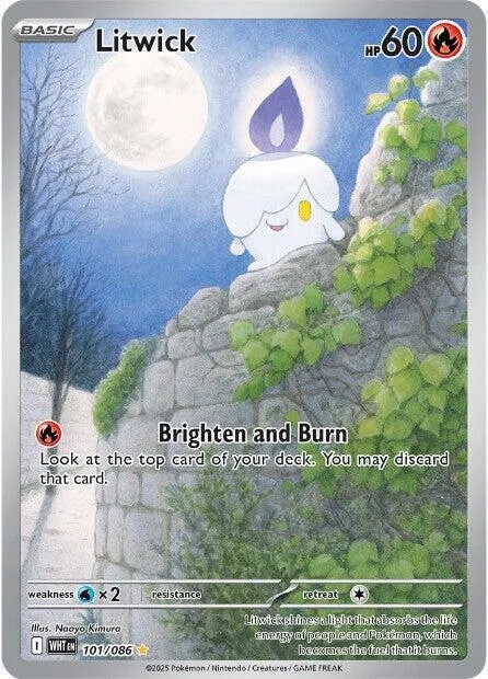 Litwick #101/086 Holofoil Pokémon card from White Flare