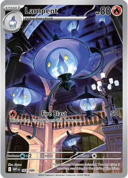 Lampent #102/086 Holofoil Pokémon card from White Flare
