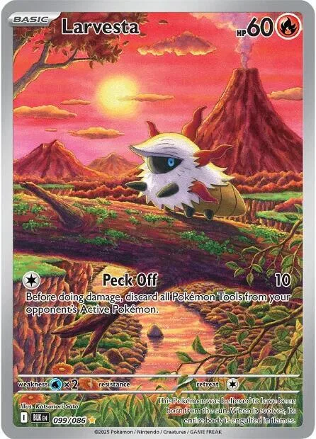 Larvesta #099/086 Holofoil Pokémon card from Black Bolt