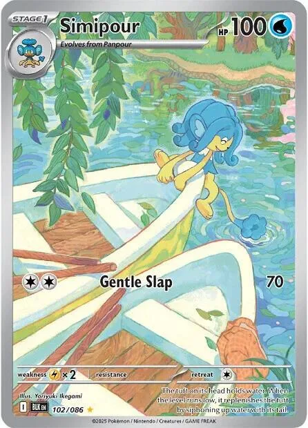 Simipour #102/086 Holofoil Pokémon card from Black Bolt
