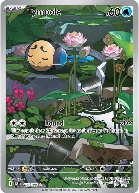 Tympole #103/086 Holofoil Pokémon card from Black Bolt