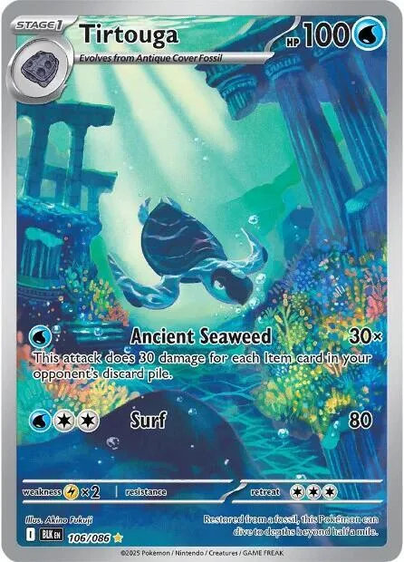 Tirtouga #106/086 Holofoil Pokémon card from Black Bolt