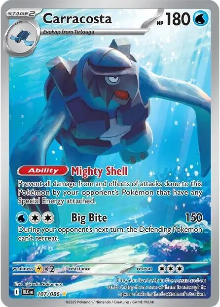 Carracosta #107/086 Holofoil Pokémon card from Black Bolt