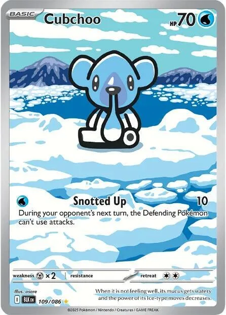 Cubchoo #109/086 Holofoil Pokémon card from Black Bolt