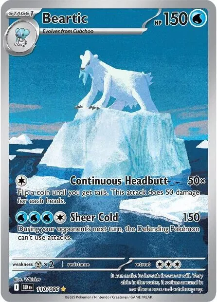 Beartic #110/086 Holofoil Pokémon card from Black Bolt