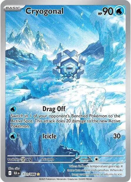 Cryogonal #111/086 Holofoil Pokémon card from Black Bolt
