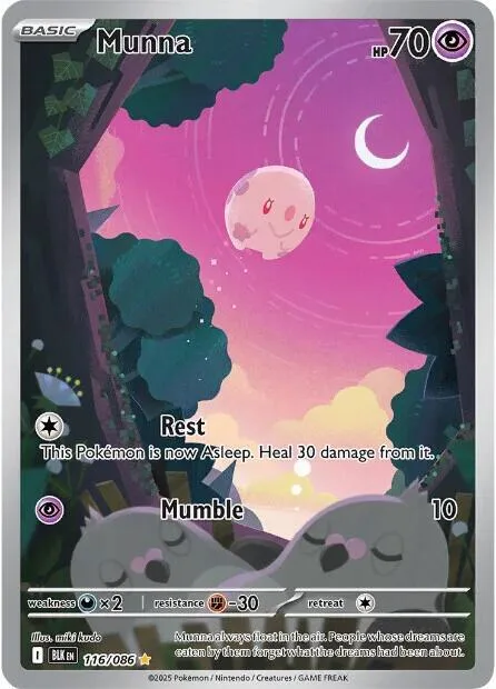 Munna #116/086 Holofoil Pokémon card from Black Bolt