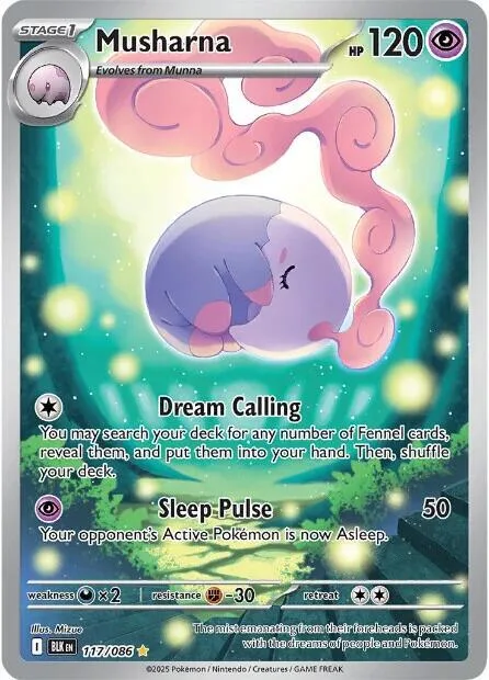 Musharna #117/086 Holofoil Pokémon card from Black Bolt
