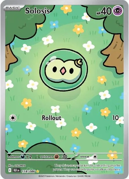 Solosis #118/086 Holofoil Pokémon card from Black Bolt
