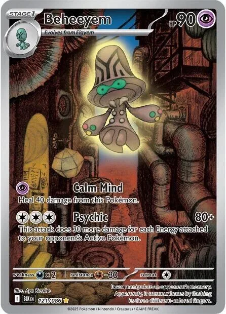 Beheeyem #121/086 Holofoil Pokémon card from Black Bolt